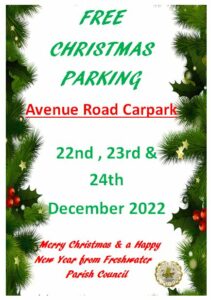 Free parking at Avenue Road Car Park on 22nd, 23rd and 24th December